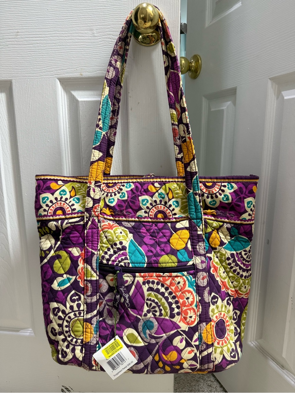 Vera Bradley Quilted Floral Tote Bag in Purple